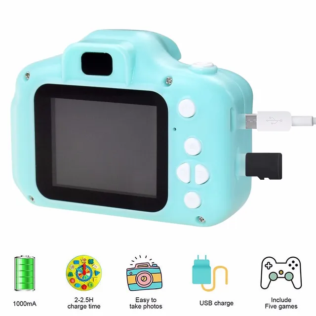 Mini Cartoon Photo Camera Toys 2 Inch HD Screen Childrens Digital Camera Video Recorder Camcorder Toys for Kids Girls Gift 4