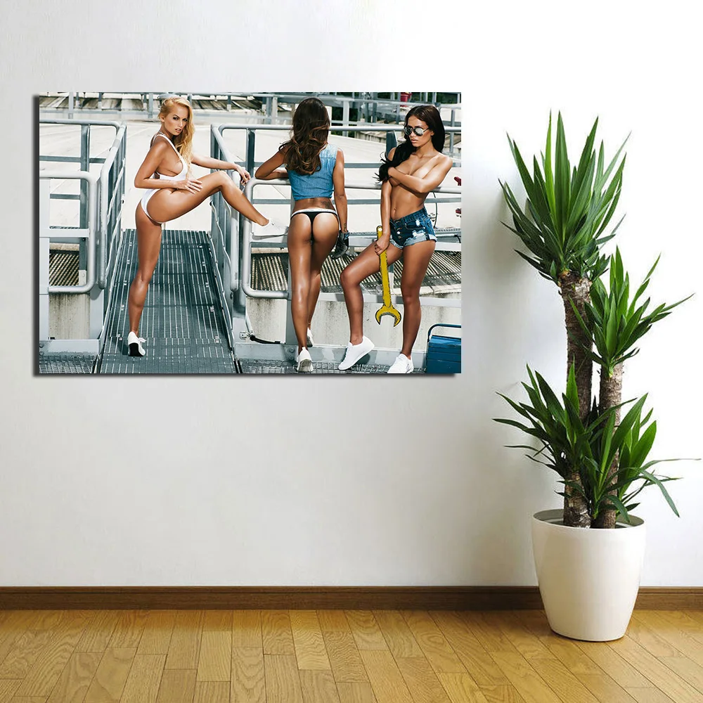 Сексуальные девушки настенные художественные плакаты Печать на холсте картины для декора гостиной