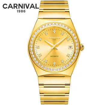

Relogio Masculino CARNIVAL Top Brand Military Watch Men Fashion Luxury Gold Waterproof Mechanical Automatic Watches Reloj Hombre