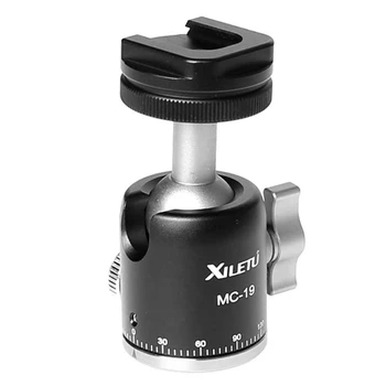 

XILETU MC-19 Aluminum Alloy Mini Ball Head W 1/4 Inch Screw and Cold Shoe Adapter for Phone Tripod LED Video Light Monitor Swive