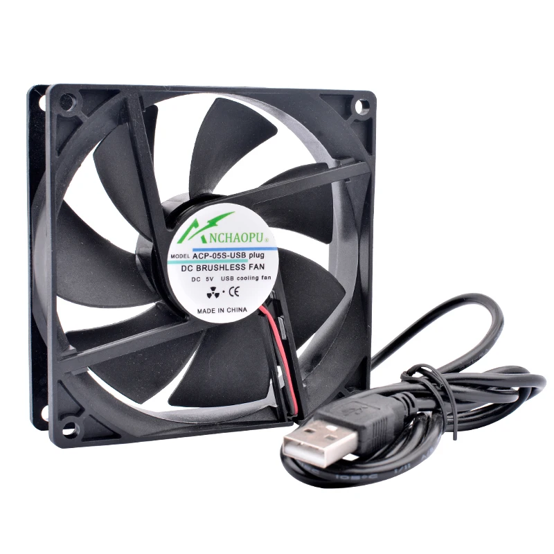 Ventilateur de Refroidissement Silencieux, Alimentation Électrique, Boîtier TV, Routeur de Jeu, Connecteur USB, DC5V, 40, 50, 60, 70, 80, 92, 120 mm, DIY