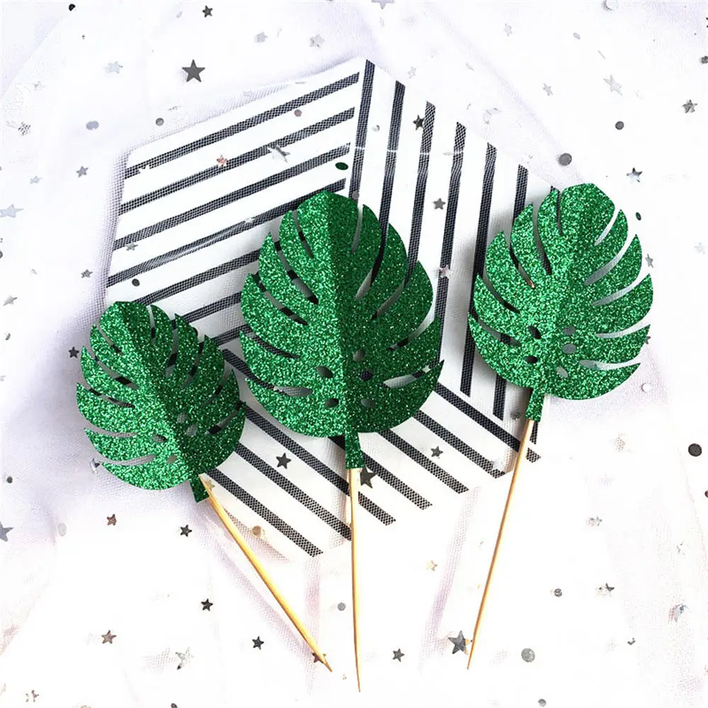 Украшения для кексов день рождения принадлежности выпечки Пальмовые Листья