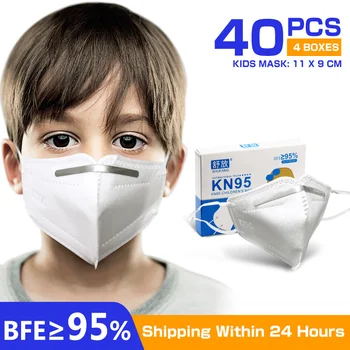 

40PCS Disposable mouth mask Men Women Children Kids 4 Layers Dust Mouth Mask Mouth-muffle Bacteria Proof Flu Face Masks