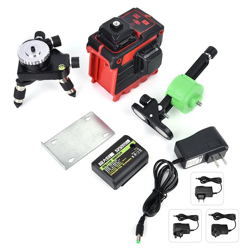 

Hot IP54 12 Lines 3D Green Laser Level Self-Leveling 360 Degre Horizontal And Vertical Cross Lines Green Laser Line With Battery