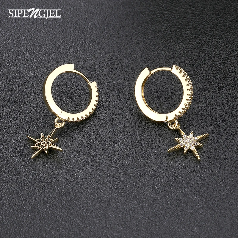 Cute Earrings Charm Hoop Girls Jewelry Cubic-Zircon Stars Small Women New-Fashion 