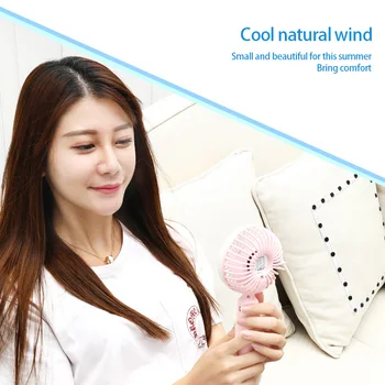 

ELOOLE Creative Handheld Mini Usb Small Fan Band Bracket Base Rechargeable Mute Portable Gift Three Wind Speed With Cable Fan