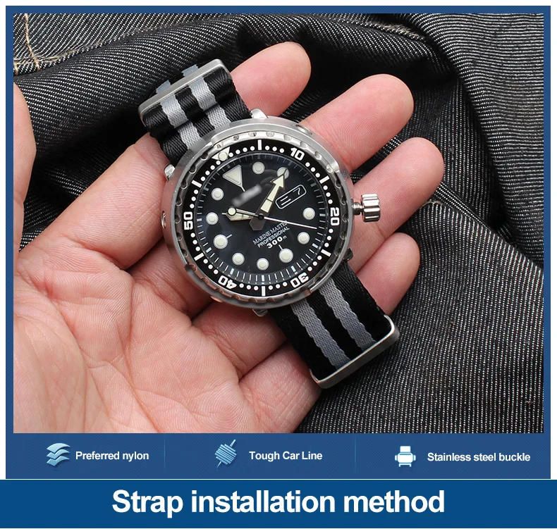 Mora Watch Strapuniversal Nylon Watch Strap 20mm 22mm - Seamaster