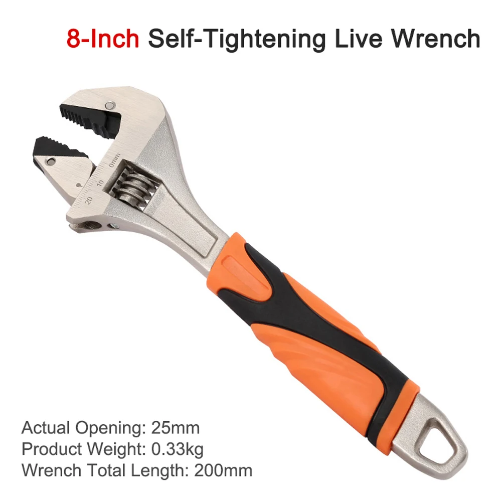 

Adjustable Ratchet Wrench Hand Tool Repairing Spanner for Nuts Bolts with Scale for Water-tap Screw Machine Models Repairing New