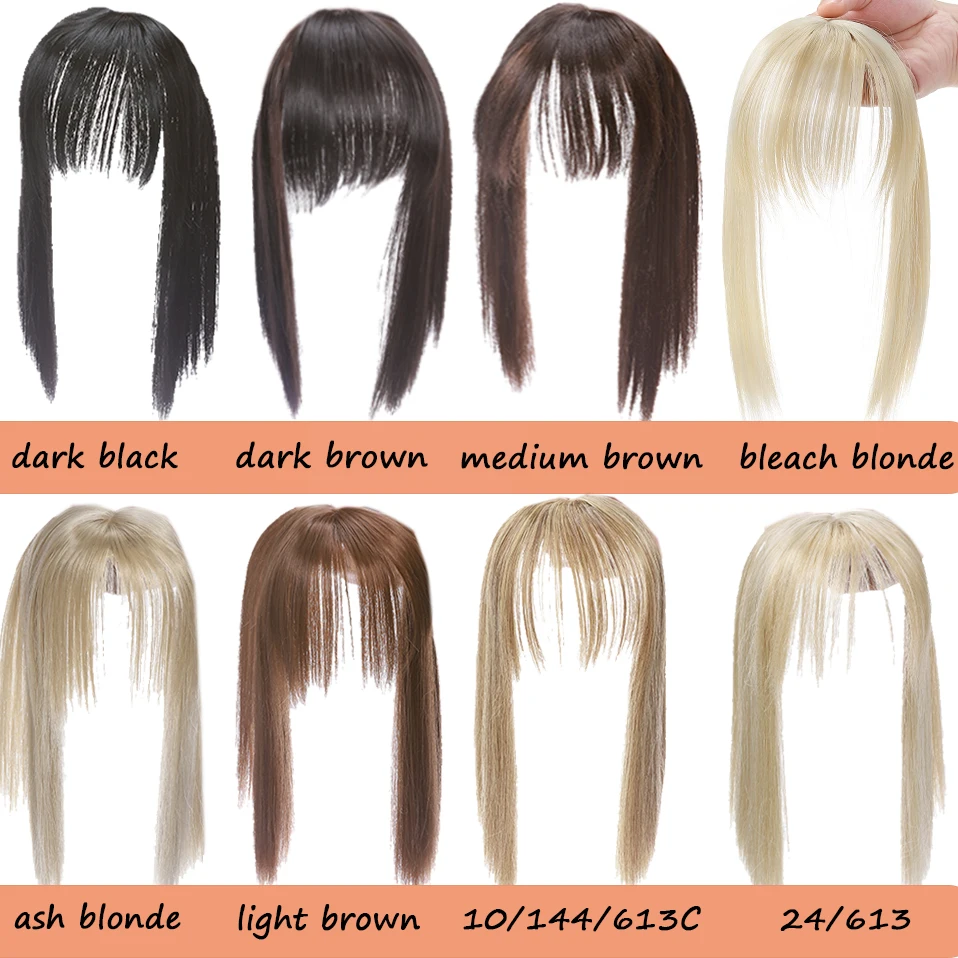 HAIRRO Women Clip In Hair Extensions 2 Clips In Topper Natural Straight Black Brown Synthetic Hair