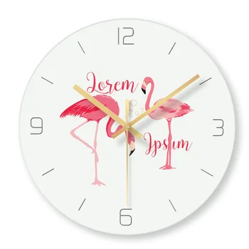 

Nordic Flamingo Wall Clock Living Room Modern Design Minimalist Fashion Glass Wall Clock Relojes De Pared Decorations BB60WC
