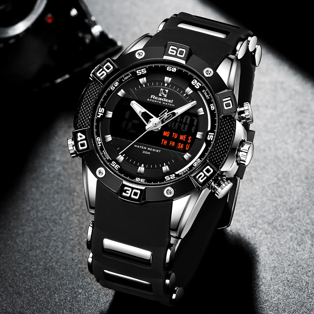 Business Fashion Mens Watches Top Brand Luxury Sport Watch Men Quartz Digital Waterproof Army Milit