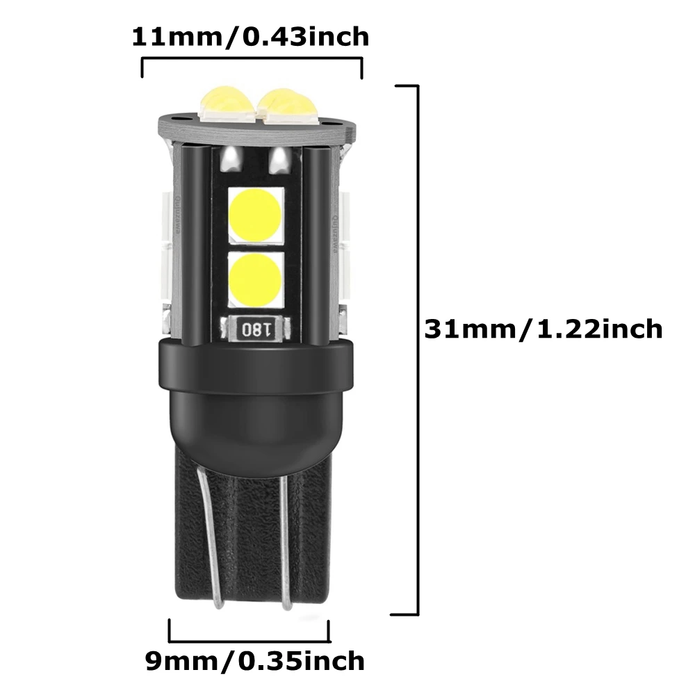 2Pcs ���ο� T10 W5W WY5W 168 921 501 2825 ���� ���� LED �ڵ��� ���׸��� ���� �� ���� �ڵ� ���� ���� ���� ���� ���̵� ����