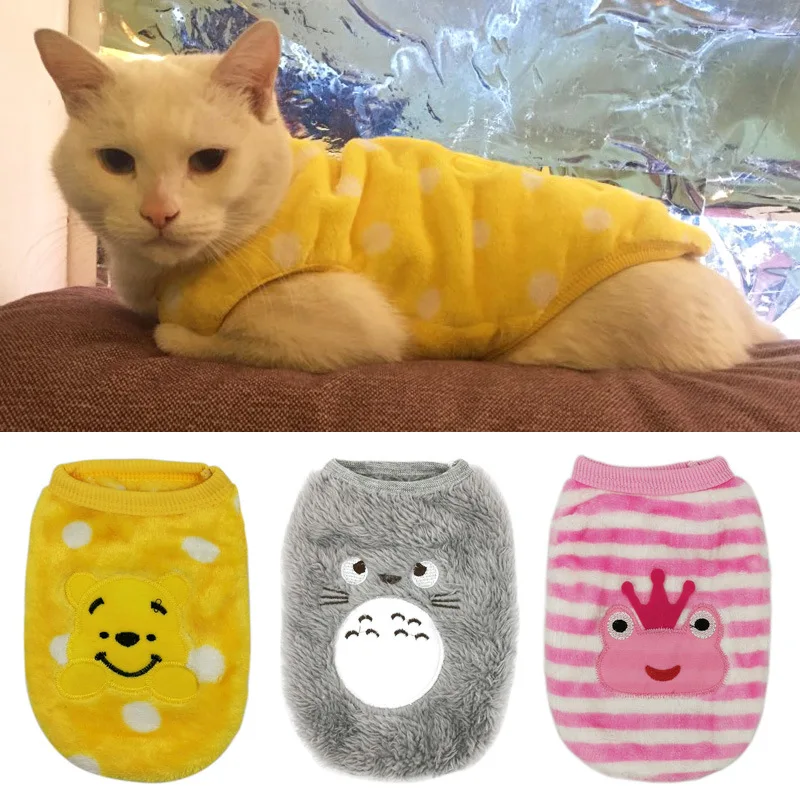 Ropa de Gato cálida para gatos Sphynx, abrigo de lana suave para gatito, chaquetas, disfraces de gato de dibujos animados, ropa para mascotas, Otoño e Invierno