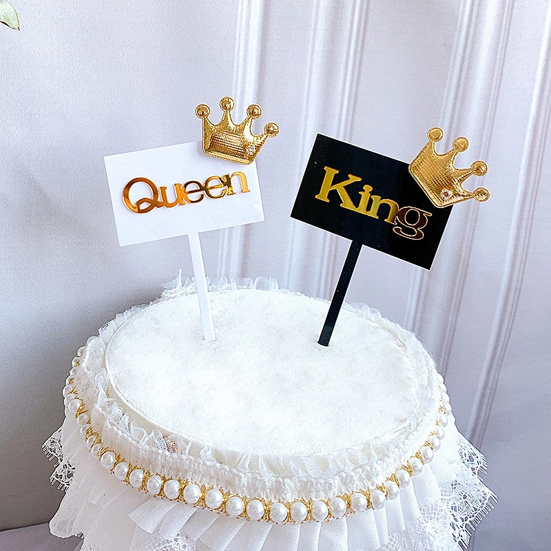King Queen Acrylic Happy Birthday Cake Topper Cartoon Wedding Cake Topper  For Kids Birthday Party Cake Decorations Baby Shower|Vật Tư Trang Trí Bánh|  - AliExpress