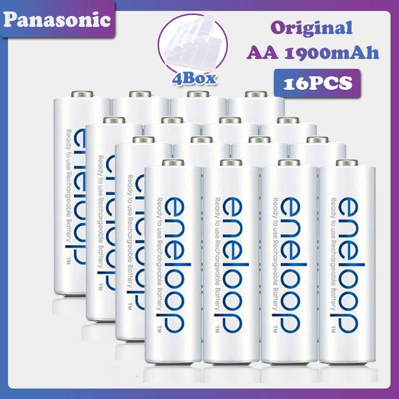 16 шт. Panasonic 1,2 в 1900 мАч Ni-MH AA батареи для камеры фонарик предварительно заряженные перезаряжаемые батареи сделано в Японии