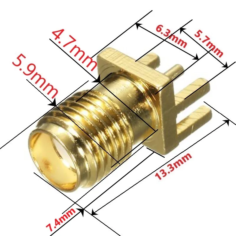 SMA Female KE Pitch edge RF Coaixal Connector Solder