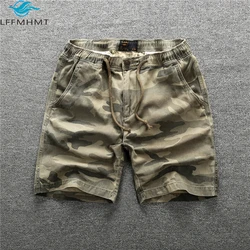 207 Summer Fashion Straight Cargo Shorts Male Sport Casual Half Length Pure Cotton Military Style Camouflage Men's Work Clothing