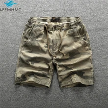 207 Summer Fashion Straight Cargo Shorts Male Sport Casual Half Length Pure Cotton Military Style Camouflage Men's Work Clothing