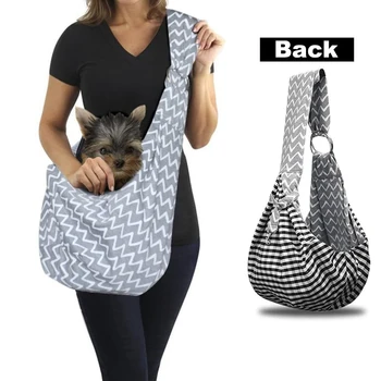 

Small Dog Cat Sling Carrier Hands Free Pet Puppy Outdoor Travel Bag Tote Reversible Adjustable Strap Breathable Shoulder Bag