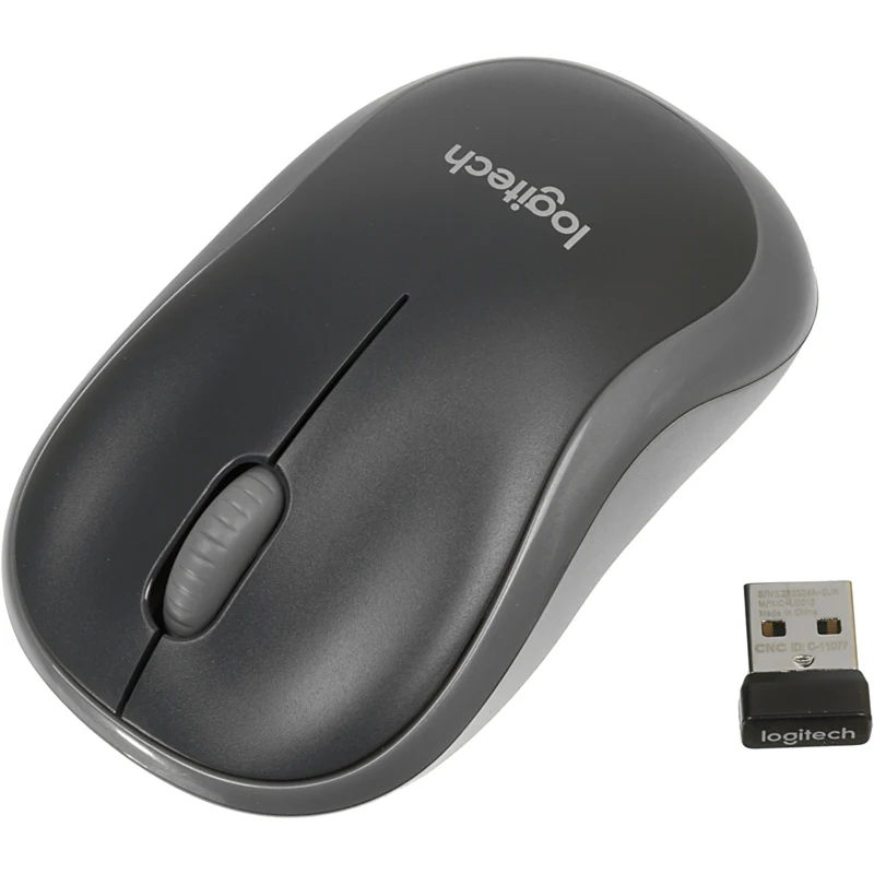 Мышь LOGITECH M185, беспроводная, USB, серый