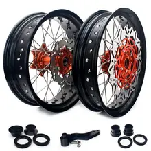 BIKINGBOY 3.5/4.25/4.5/5.0 17" Front Rear Wheels Rims Hubs Spacers Discs For KTM 200 250 300 450 505 525 XC XC-W XC-F XC-G
