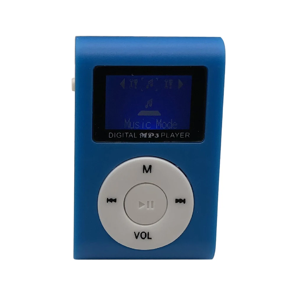 Blue Мини USB MP3 плеер ЖК-экран дисплей Поддержка TF карта fm-радио - Цвет: Blue