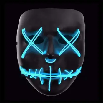 

Pvc Masquerade Halloween Led Mask Purge Masks Election Mascara Costume Dj Party Light Up Masks Full Face Horror Mask Party Props