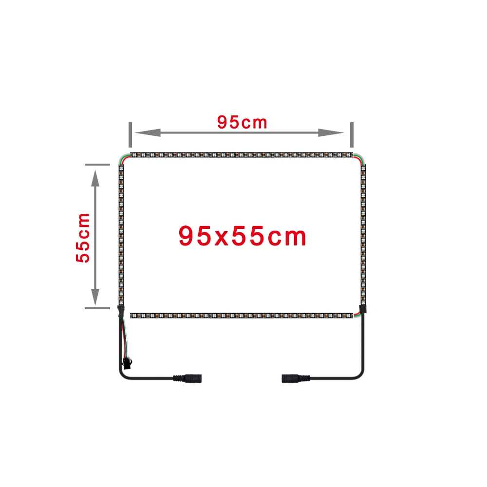 95cm x 55cm 4K Ambi светильник набор для телевизора динамический светильник светодиодный ТВ задний светильник s рассеянный косой светильник ing для HDMI источников 4"-80" ТВ домашний кинотеатр без ПК - Испускаемый цвет: 95cm x 55cm