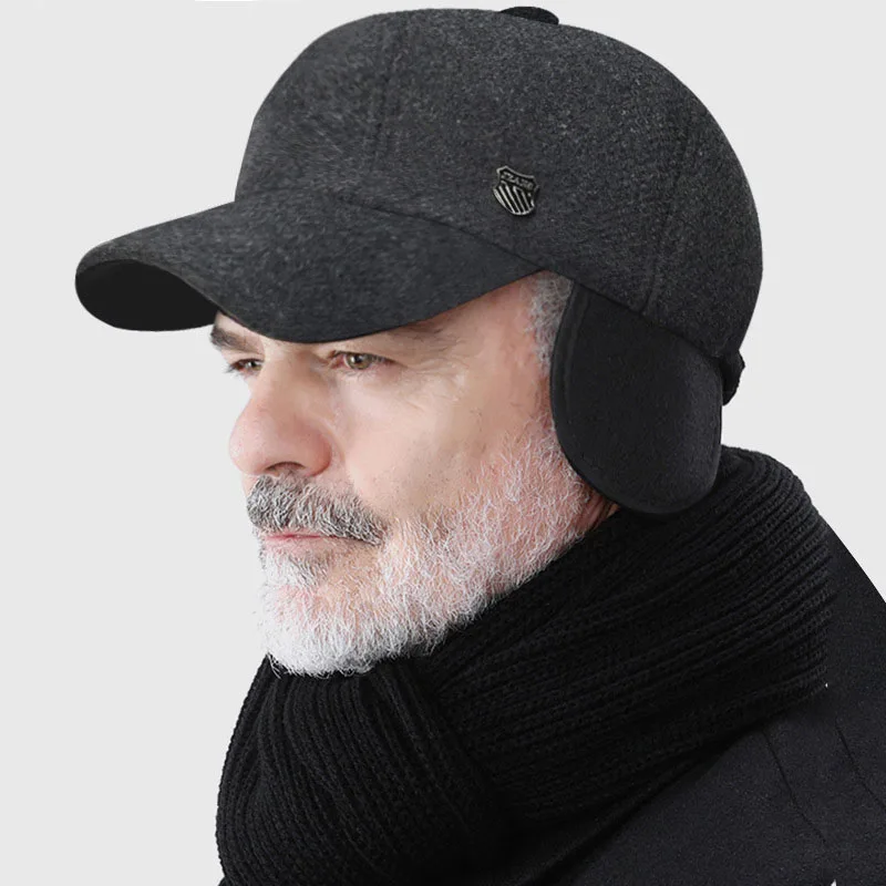 Baseball Caps Winter Ear Protection Adjustable With Earmuffs Design For Male Outdoor