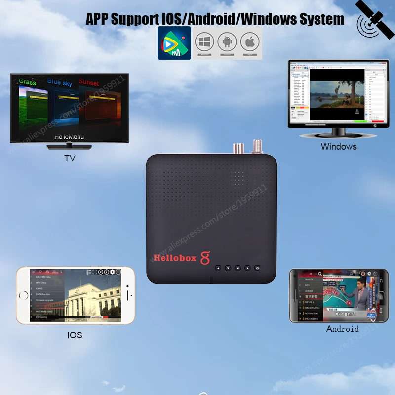 Новый спутниковый приемник Hellobox 8 ресивер стандарта DVB S2 комбинированный ТВ