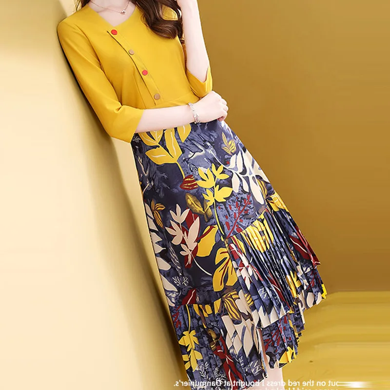 

Europe And America WOMEN'S Dress French Debutante Dress 2020 Spring Autumn New Style Fashion Joint Irregular Popular Skirt