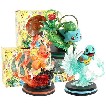 

GK Royal Three MFC Jenny Turtle Squirtle Bulbasaur Charmander Small Fire Dragon PVC Action Figures Collection Model Toys