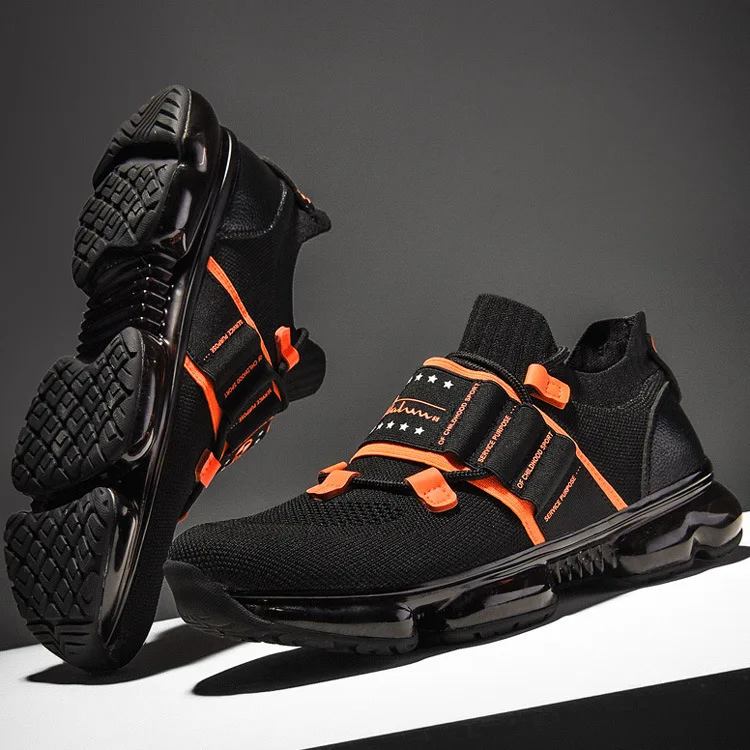 

2019 Summer New Style Whole Palm Air Cushion Athletic Shoes Fly Woven Breathable MEN'S SHOES Travel Casual Trendy Shoes Anti-sli