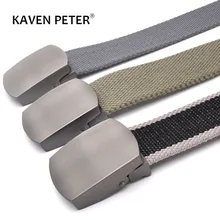 

Military Green Canvas Belt For Men With Automatic Buckle High Quality Man Cotton Tactical Belts Without Holes Width 3.8CM