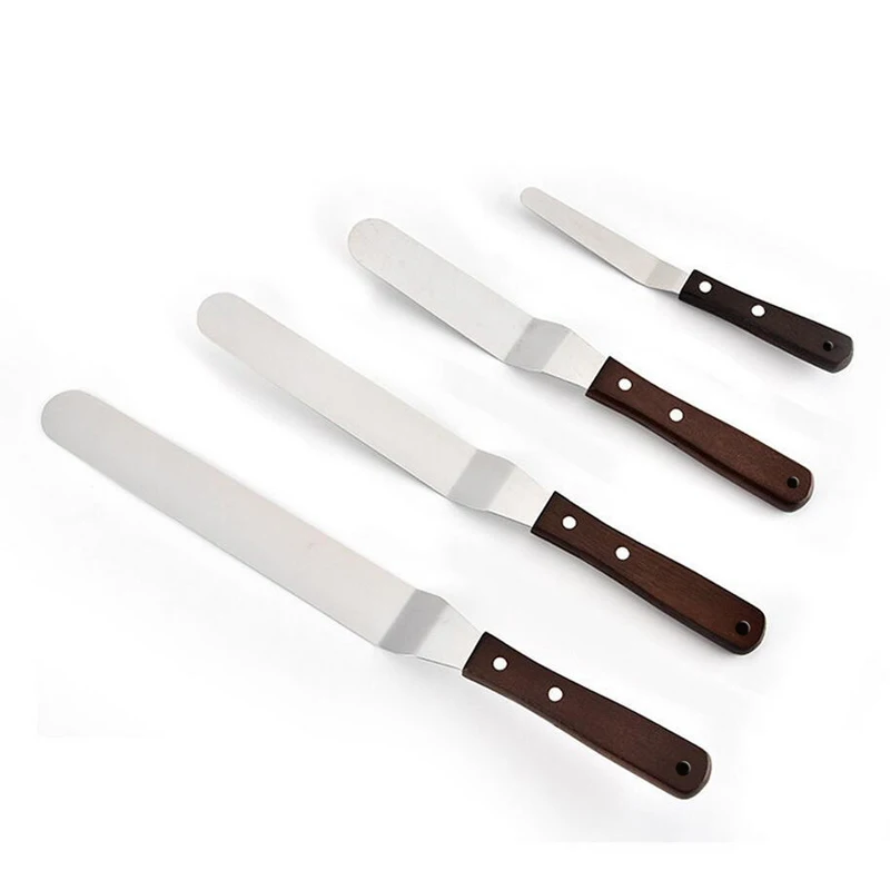 4/12 inch Spatula Stainless Steel Scraper Cake Cream Knife for DIY Cake Spreader Pastry Smoother Icing frosting Tool