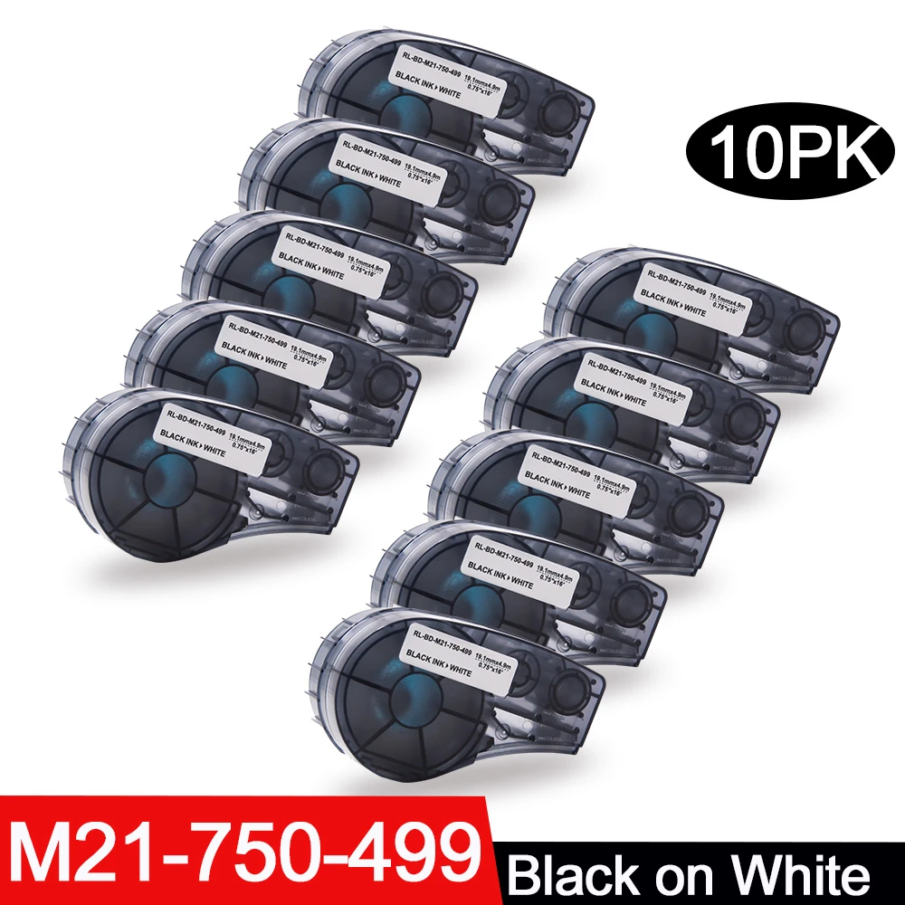 10 Pcs M21 750 499 Nilon Label Tape Kompatibel untuk Brady ...
