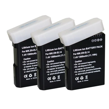 

7.4V 1500mAh EN-EL14 Batteries EN EL14a Camera Battery Pack For Nikon EN EL14 D5200 D3100 D3200 D5100 P7000 P7100 MH-24