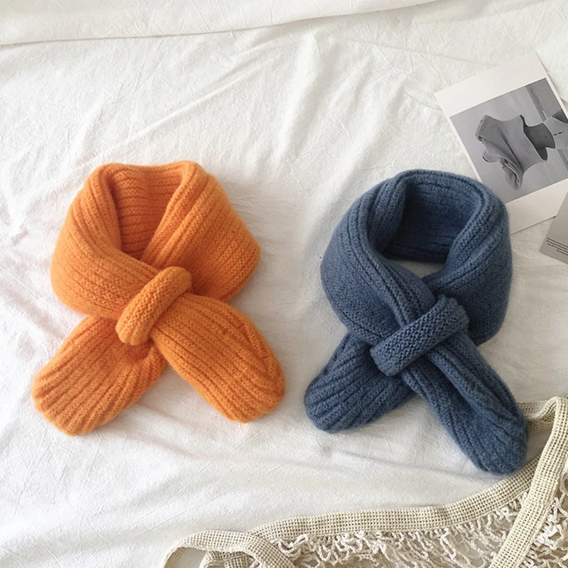 Bufanda de marca de lujo para niños y bebés, bufandas cruzadas de Color sólido cálidas niñas, bufanda de invierno cómoda para bebés, regalos| Bufandas de niña| - AliExpress