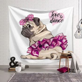 

3D Animal Printing Tapestry Cute Sand Dog Pattern Tapestry Wall Hanging Sleeping Mat Mural Beach Mat Tapestry for Bedroom