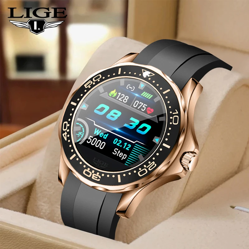 LIGE 2021 New Luxury Smart Watch Men Multifunctional Sports Heart Rate Waterproof Fitness Tracking Smart Watches For Android Ios