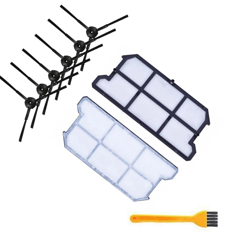 

6X Side Brush+2X Dust Hepa Filter Kit For Chuwi Ilife V7 V7S V7S Pro Robotic Vacuum Cleaner Parts Vacuum Cleaner Replacement Kit