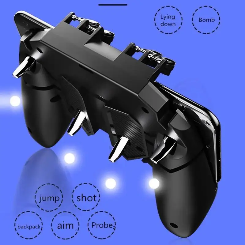 AK66 игровой контроллер с шестью пальцами 4,7-6,5 дюймов, триггер для мобильного телефона, геймпад с 6 кнопками, инструменты для помощи артефакту для PUBG