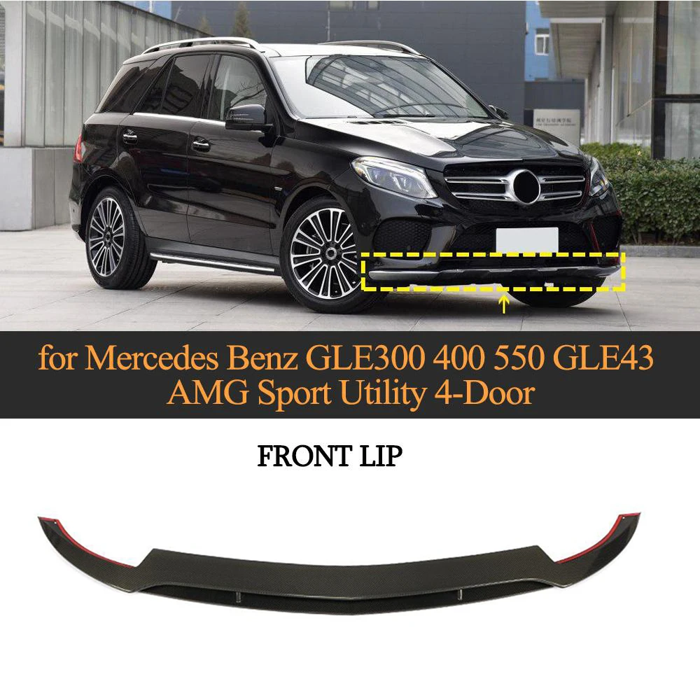 Автомобильный передний бампер для губ разветвители диффузор для Mercedes-Benz GLE Class Sport GLE43 AMG- углеродного волокна
