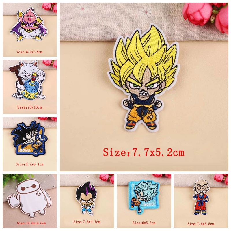 

Iron On Patches Patch Sticker Stripe Dragon Ball DIY Kid Embroidery Patches For Clothing Applique On Clothes Patches On Clothes