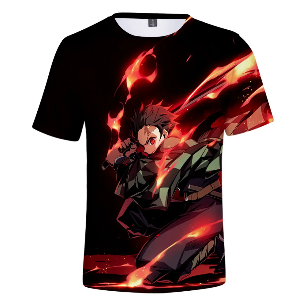 

Riman Ghost Destruction Blade Zaomen Tanji Lang Youdouzi Color Printing Short Sleeve T-shirt Men and Women