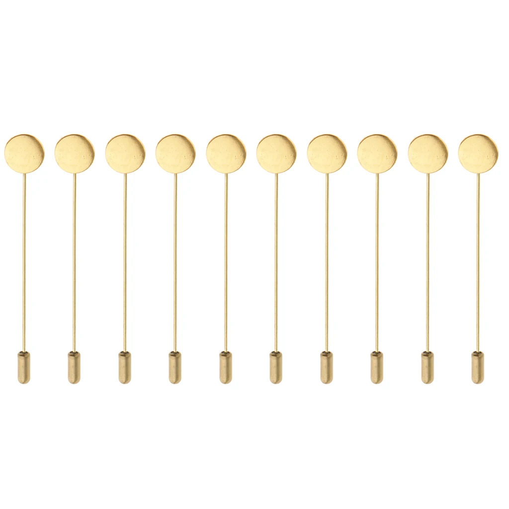 20 Pieces Bulk Base 1.2cm Lapel Stick Pin Hat Scarf Brooch DIY Art Findings