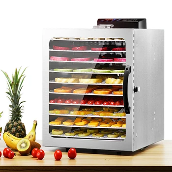 

10 Trays Fruit Dehydrator Food Drying Machine Household Dried Fruit Machine Stainless Steel Tea Vegetables Pet Snacks Food Dryer