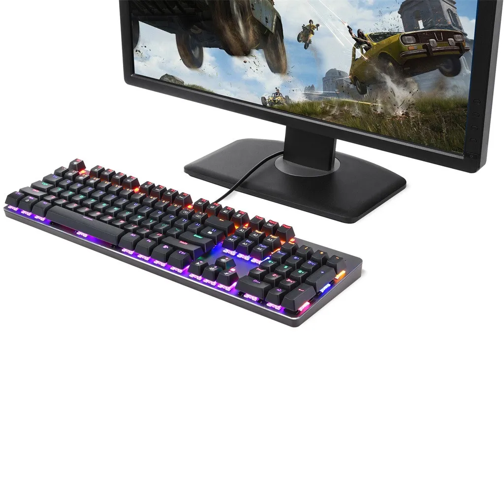 K73 USB игровая Механическая эргономичная клавиатура с подсветкой светильник с одной клавишей# T2