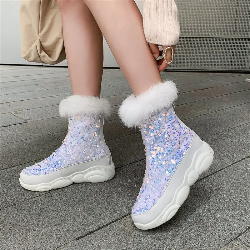 MORAZORA/ Большие размеры 33–46 зимние теплые зимние ботинки 3 вида цветов с квадратным носком; женская обувь; удобные ботильоны на плоской подошве