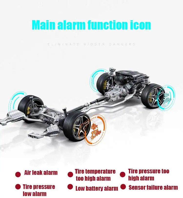  Remote Start Engine Smartphone APP Keyless Entry Car Alarm System Central Locking/Unlock+Tire Press